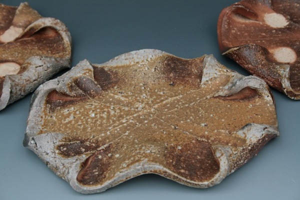 Shiga Clay Flat Dishes, fired in Sasayama