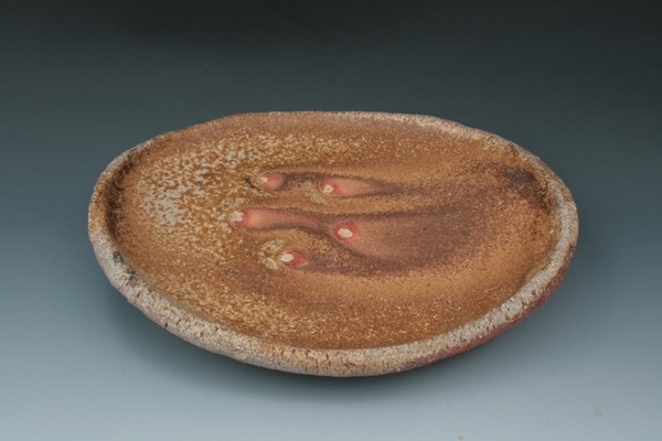 Large Platter with Comet Trails,
Shiga Clay, fired in Sasayama, SOLD