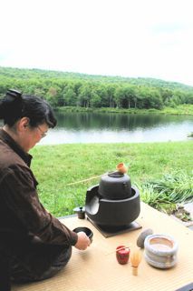 Outdoor Tea Ceremony on the banks of Beecher Lake