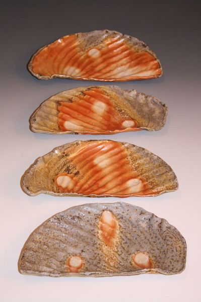 Leaf sushi plates, Moore kiln