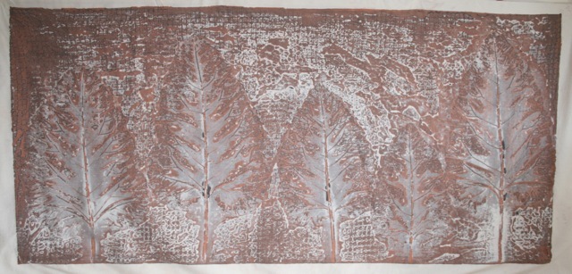 Botanical Print, 84", Deconstructed Screen Print (Grabowski technique)