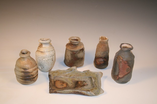 Tokkuri (sake servers) and Plate by Andrea Kimball