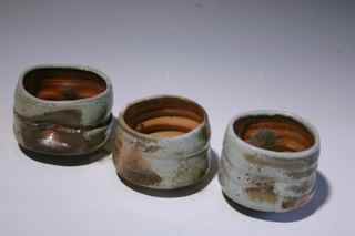 John Dix cups,"The Soggy Bottom Firing" Fall 2011