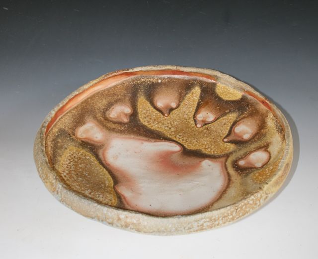 Large Platter with comet trails, Susan Kotulak, Fall 2013, 17 x 17 x 3