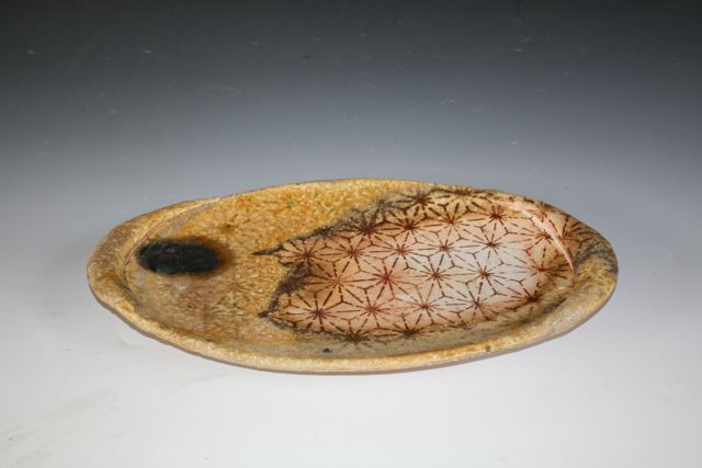 Oval Platter with Lizella clay motif, Susan Kotulak, Fall 2013, 16.5 x 11 x 1.5