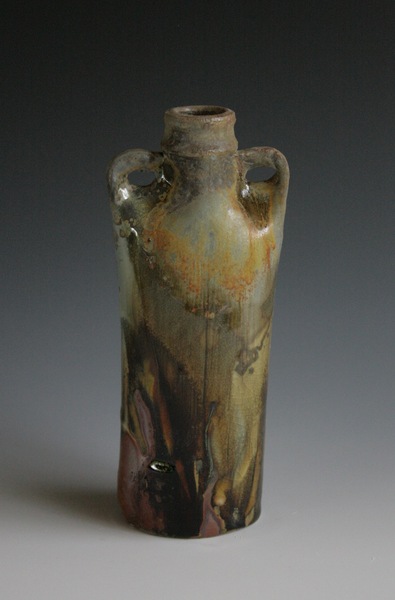 "Picnic Tokkuri", furnished with Obijime carry strap.
9/2014 Firing with John Dix as kilnmaster of the OkiDoki Anagama