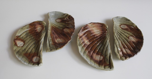 Leaf Plates, unglazed, by Susan Kotulak, 2015 Dix Firing, at the OkiDokiAnagama