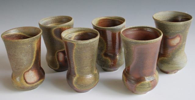 Tumble-stacked tumblers, unglazed, by Susan Kotulak
Dix firing 2015 at the OkiDokiAnagama