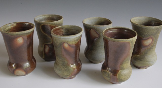 Tumble-stacked tumblers, unglazed, by Susan Kotulak
Dix firing 2015 at the OkiDokiAnagama