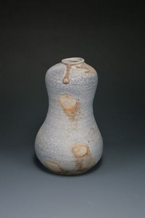 "Water-smoked Blue" Gourd Form Vase, suitable for Chabana or Ikebana